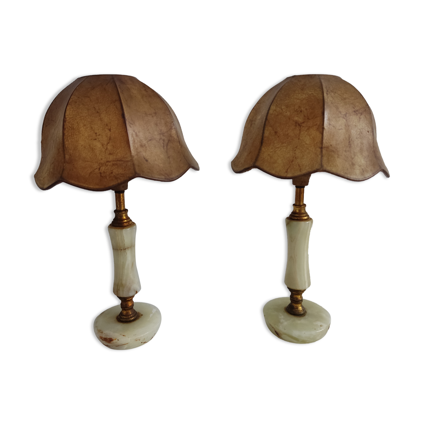Pair of marble lamps