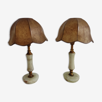 Pair of marble lamps