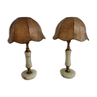 Paire de lampes en marbre