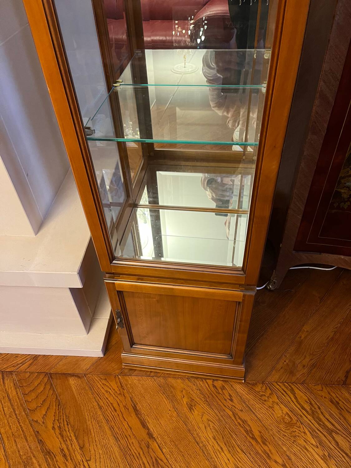 Cherry wood display cabinet