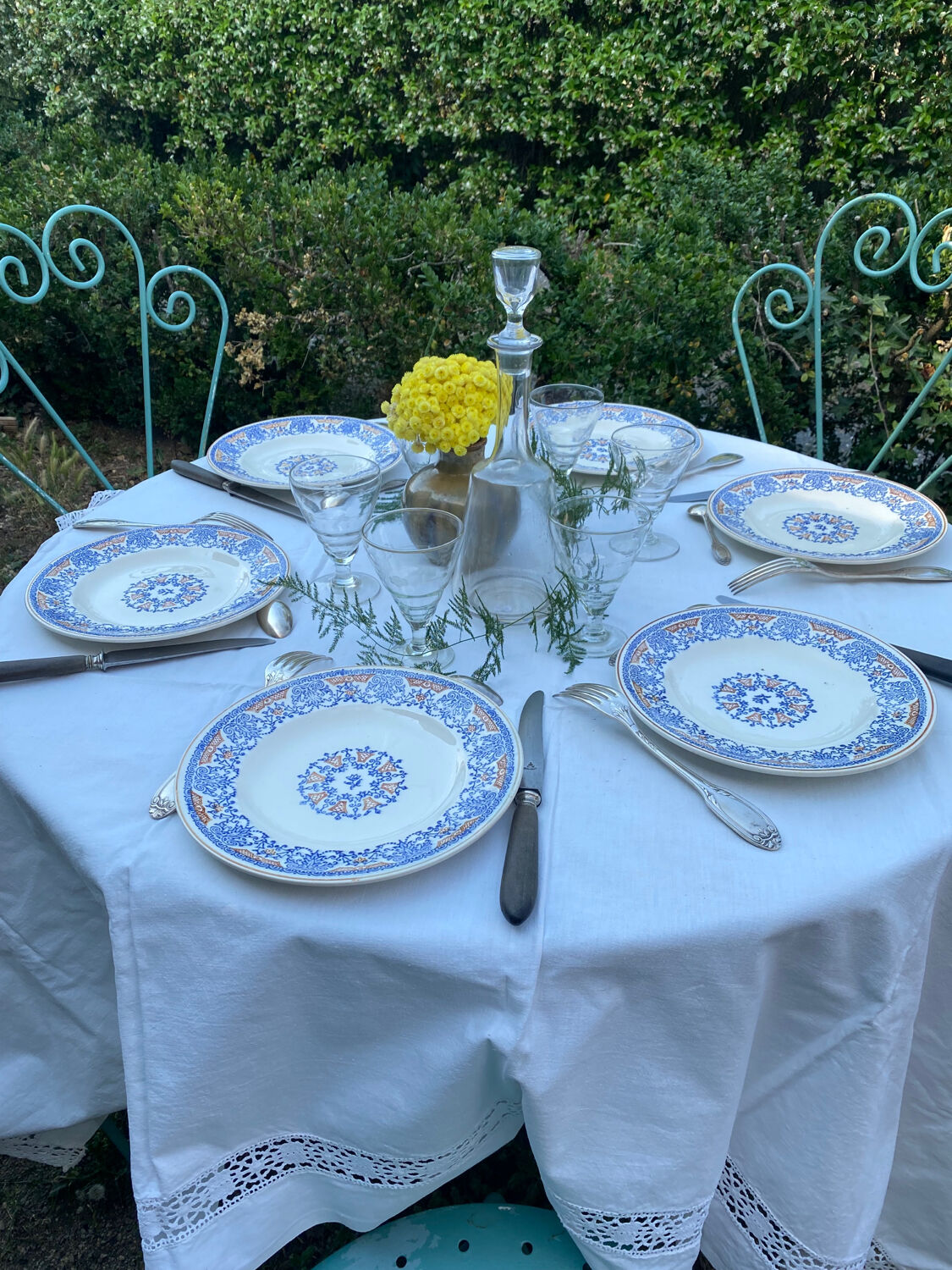 6 assiettes plates Longwy Rouennais