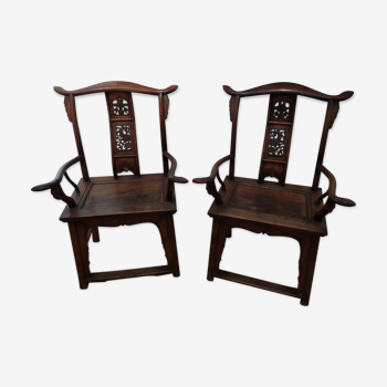 Pair of Chinese armchair, Late 18th century, Qing Dynasty