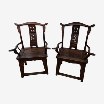 Paire de fauteuil chinois, Fin XVIII ème siècle , dynastie Qing