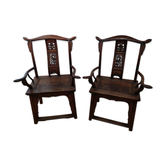 Pair of Chinese armchair, Late 18th century, Qing Dynasty