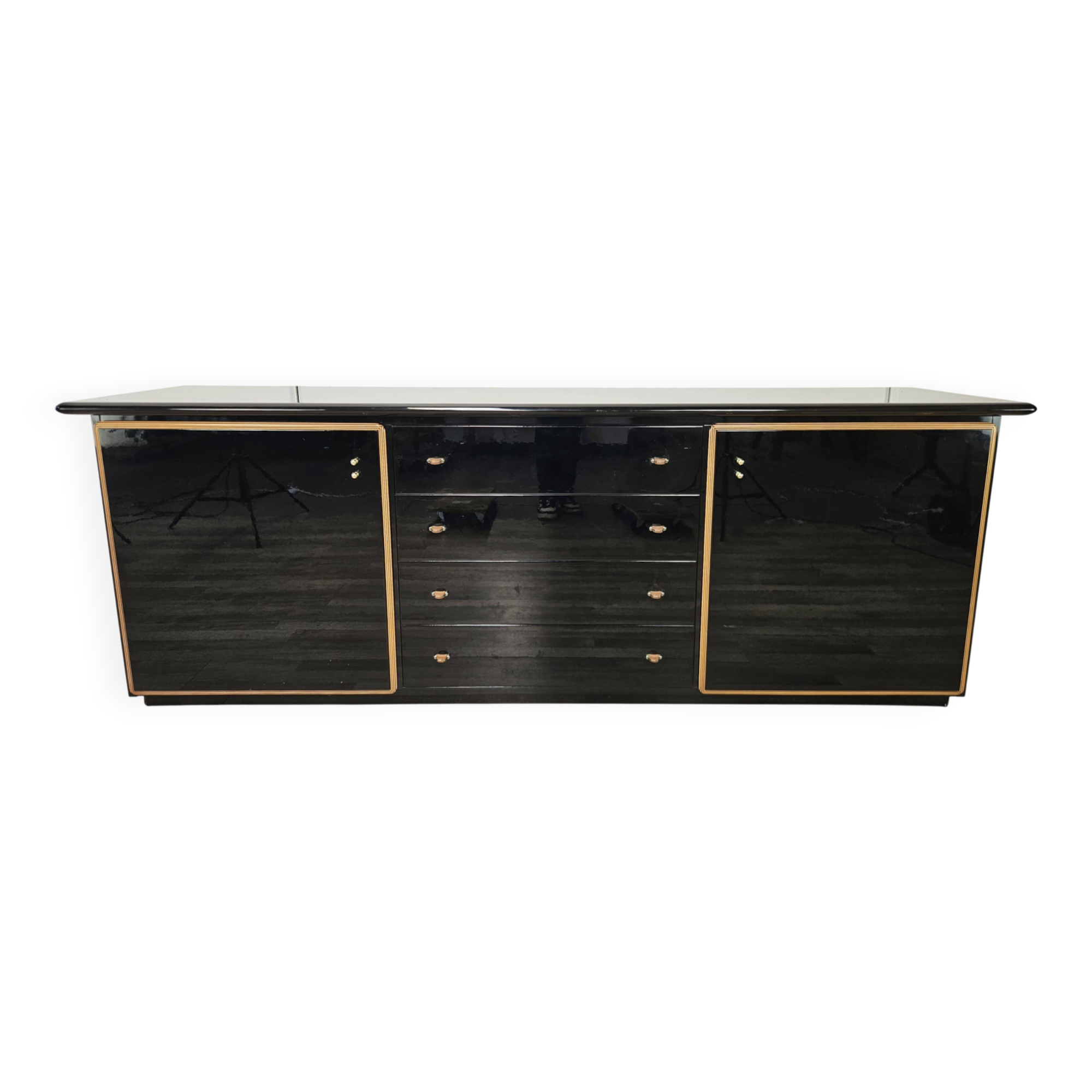 1970s Pierre Cardin sideboard in black lacquered wood