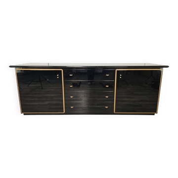 Buffet Pierre Cardin des années 1970 en bois laqué noir
