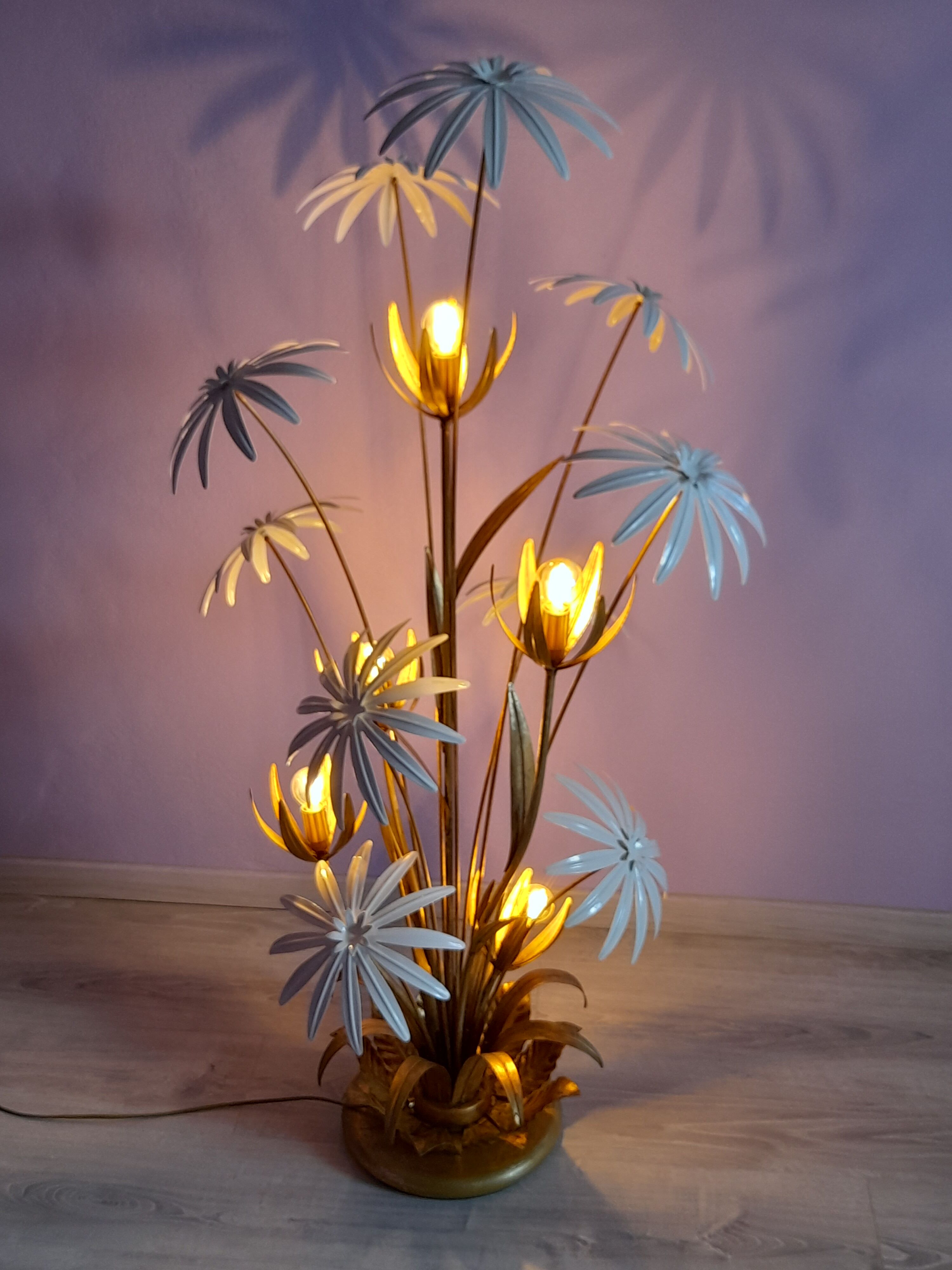 Vintage floral floor lamp hans kogl