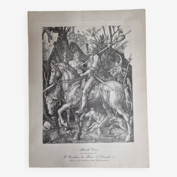 Vintage reproduction of "The Knight, Death and the Devil" after Albrecht Dürer (30 x 39 cm)