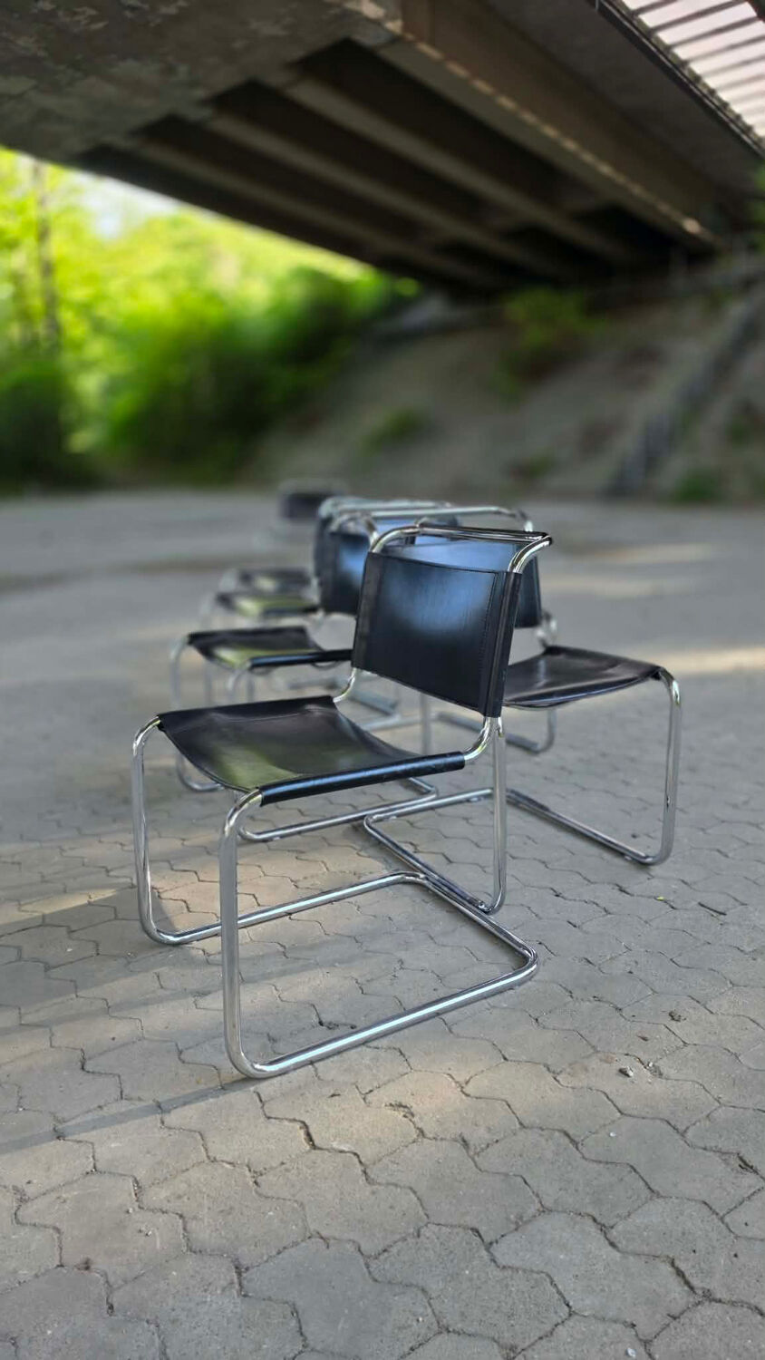 Set of 8 Cantilever chairs "S33" - Mart Stam, Bauhaus