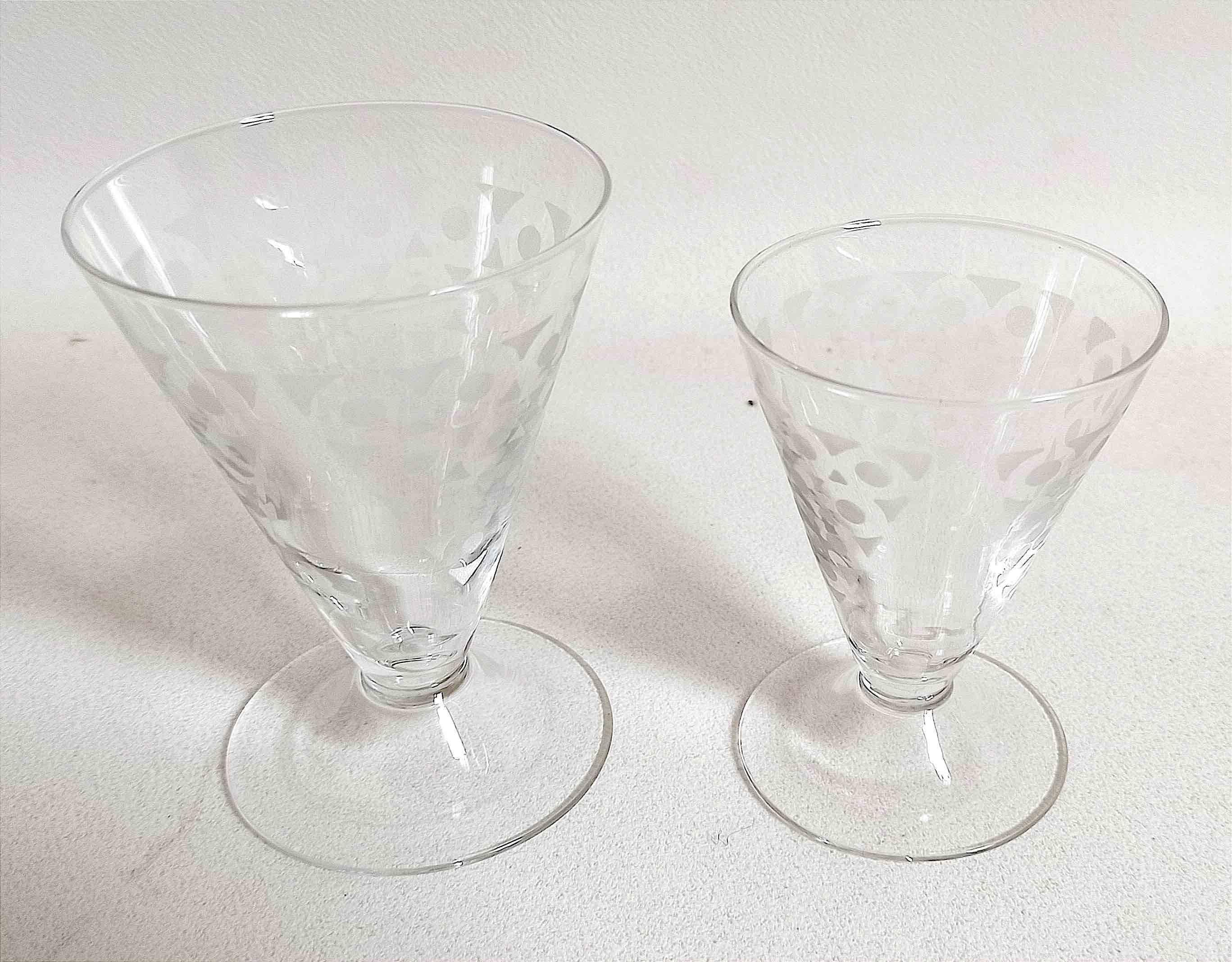 50s water glass set + 8 wine glasses