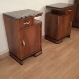 Tables de chevet italiennes Art Déco en noyer, Set de 2