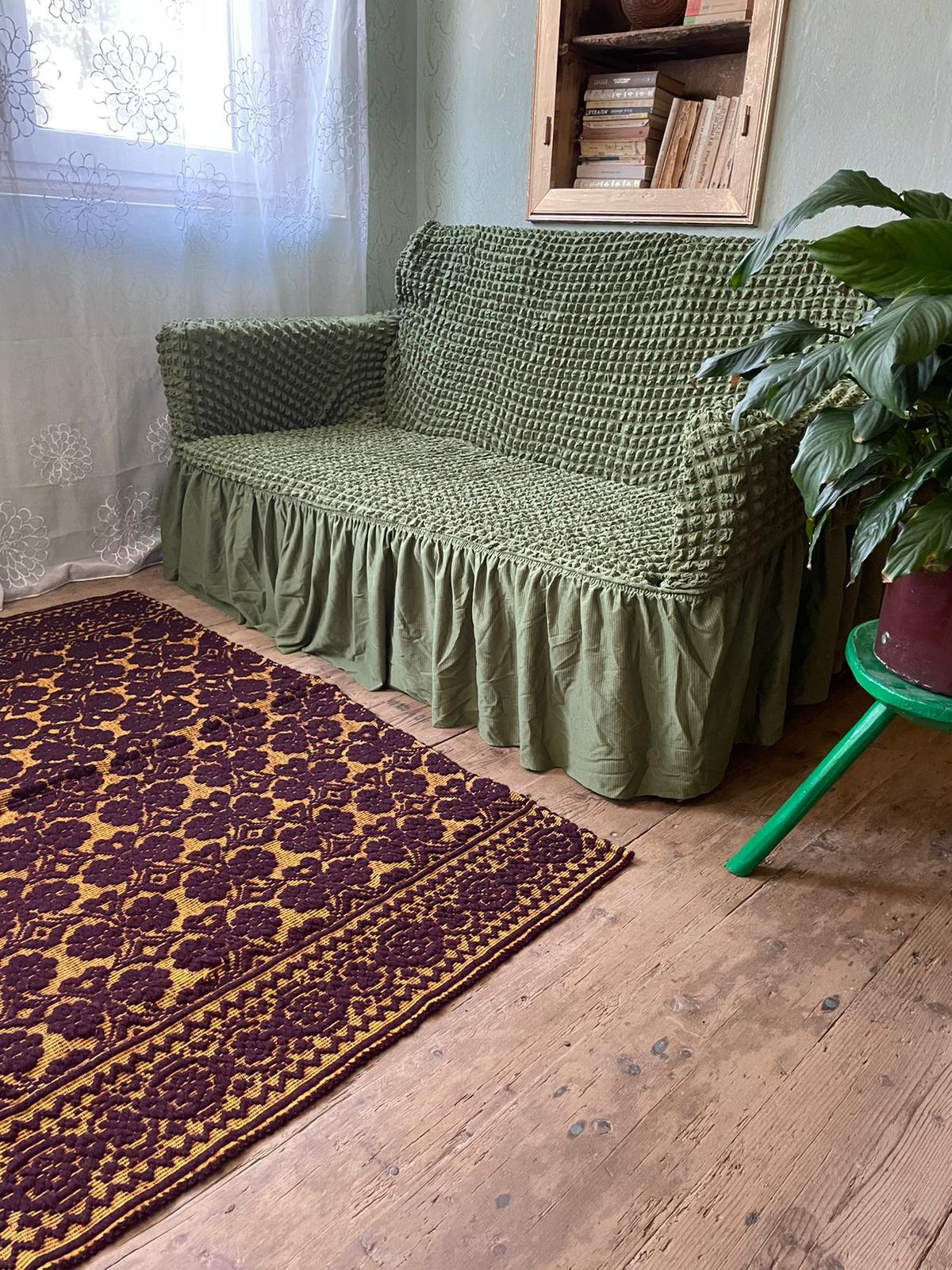 Tapis brun tissé à la main Teppich Roumanie 204x146cm