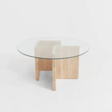 Side table with glass top