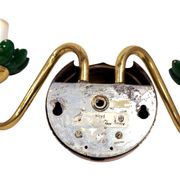 Preciosa double wall lamp | czechoslovakia 1980s | malachite glass | brass