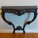 Console murale baroque, noir acier