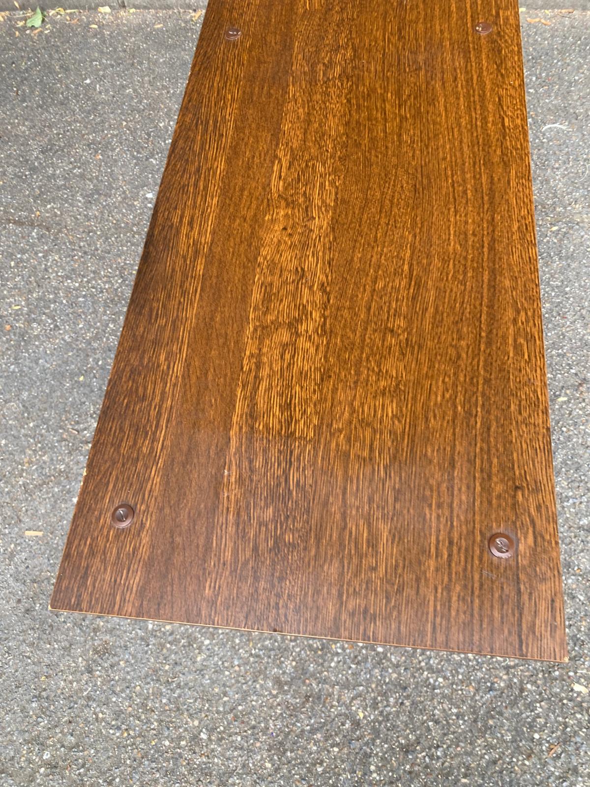 Vintage wooden rolling dessert trolley from the 1980s.