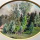 Tableau HSP "Paysage de forêt avec maison" XIX° siècle
