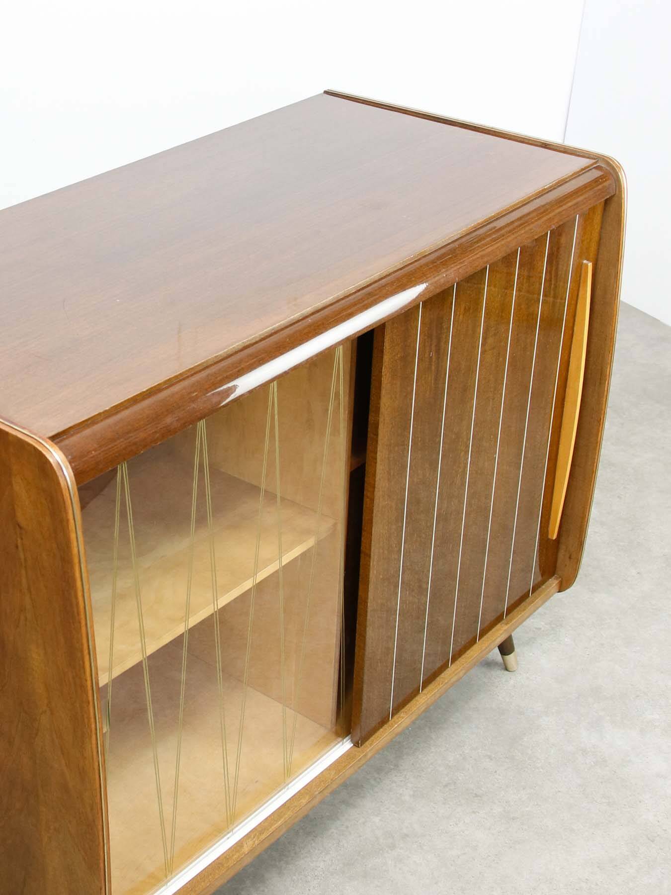 Mid-Century Modern Turntable & LP Sideboard, 1960s
