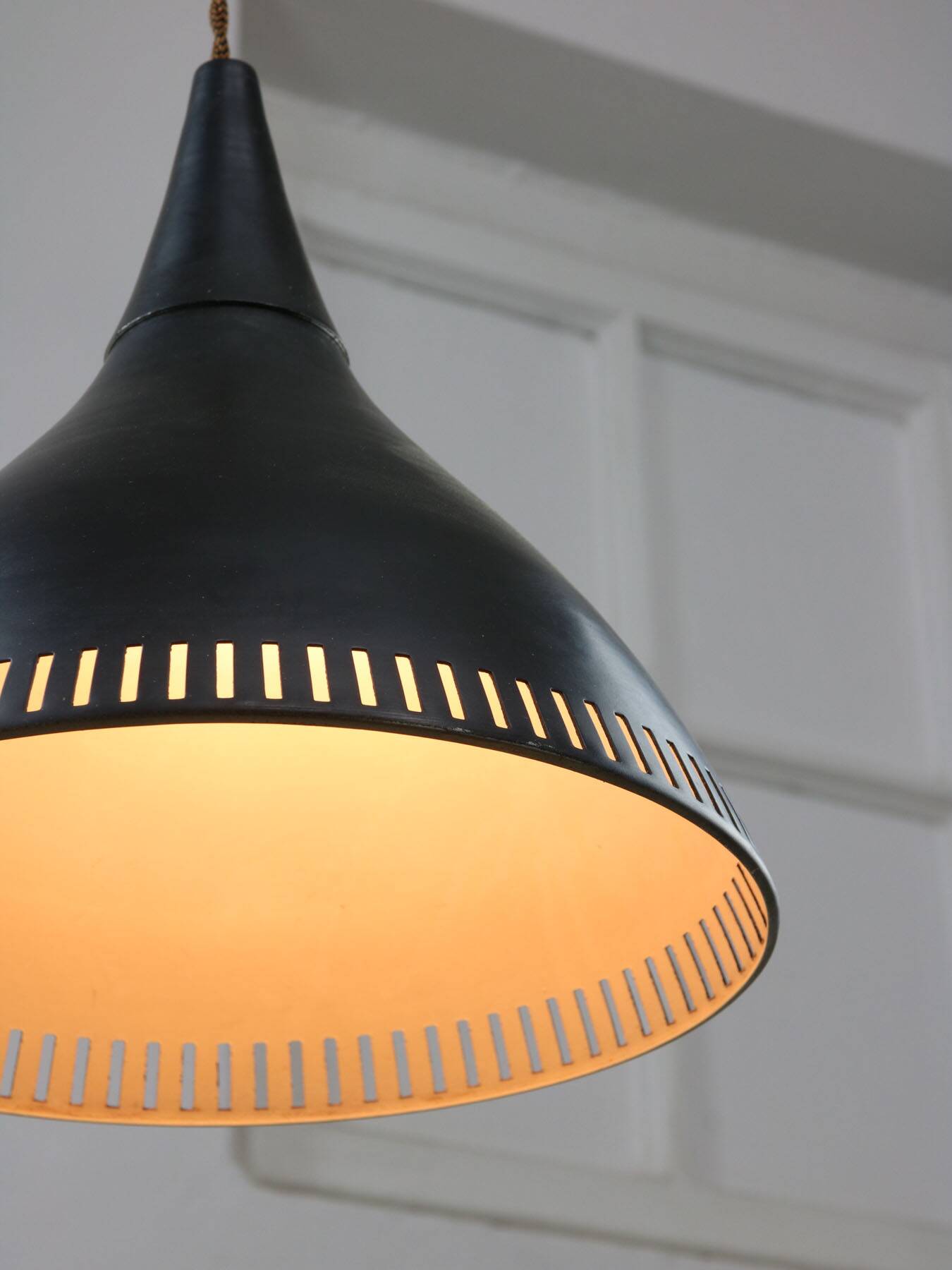 Vintage Italian Black Metal Pendant Lamp