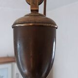 Old large pulley chandelier in brass and glass