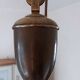 Old large pulley chandelier in brass and glass