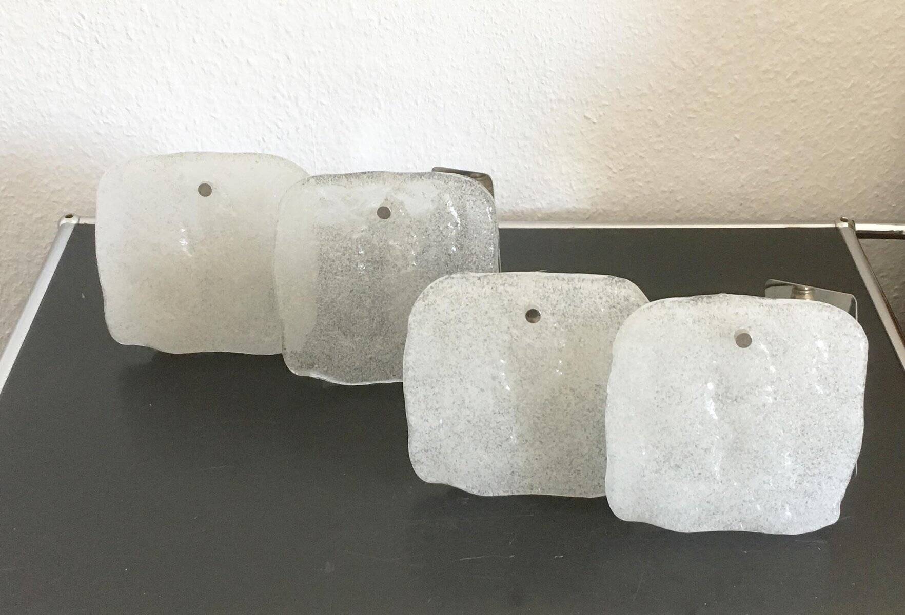 Frosted glass wall light by Kalmar Franken KG, 1960s