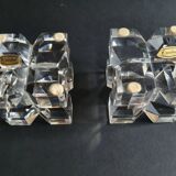 Two old vintage crystal cubes made in France