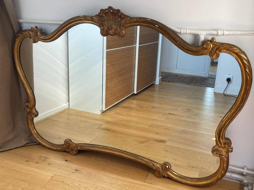 Antique gilded old mirror