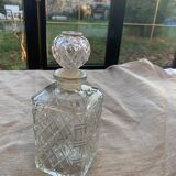 Carafe à whisky en verre moulé transparent vintage