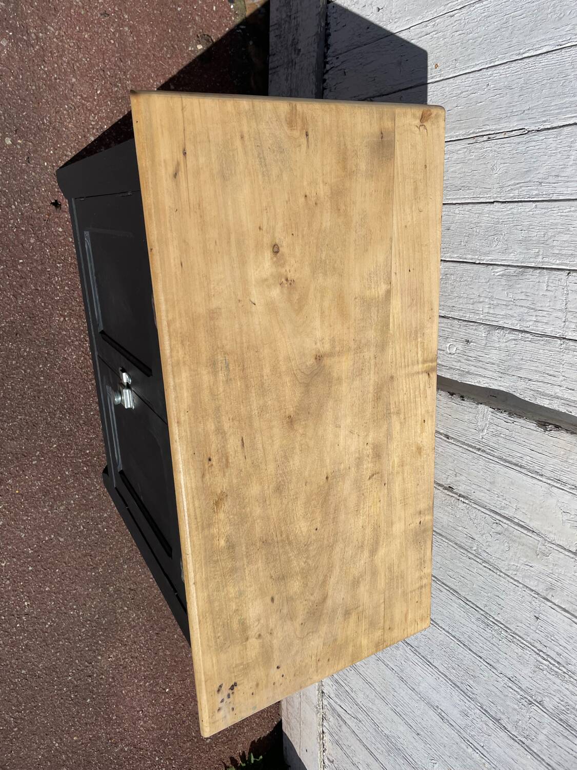 Parisian sideboard in black raw wood