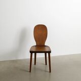 Vintage Swedish Modern Wooden "Skedblad" Pine Chair by Carl Malmsten, 1930s