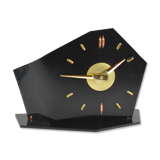1950s bakelite brusel style fireplace clock, prim czechoslovakia