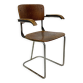 Chaise en contreplaqué vintage style Bauhaus, années 50