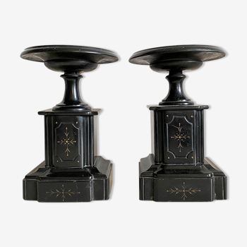 Pair of marble cassolettes