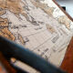 Vintage suitcase "World Map" restored 54,5x32x17,5 cm