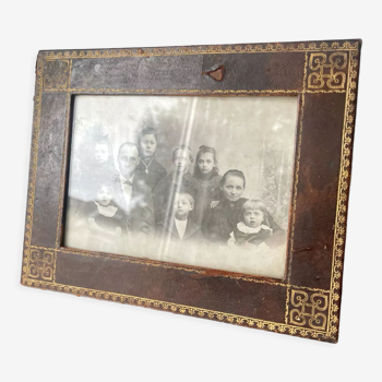 Antique leather  with gilding frame