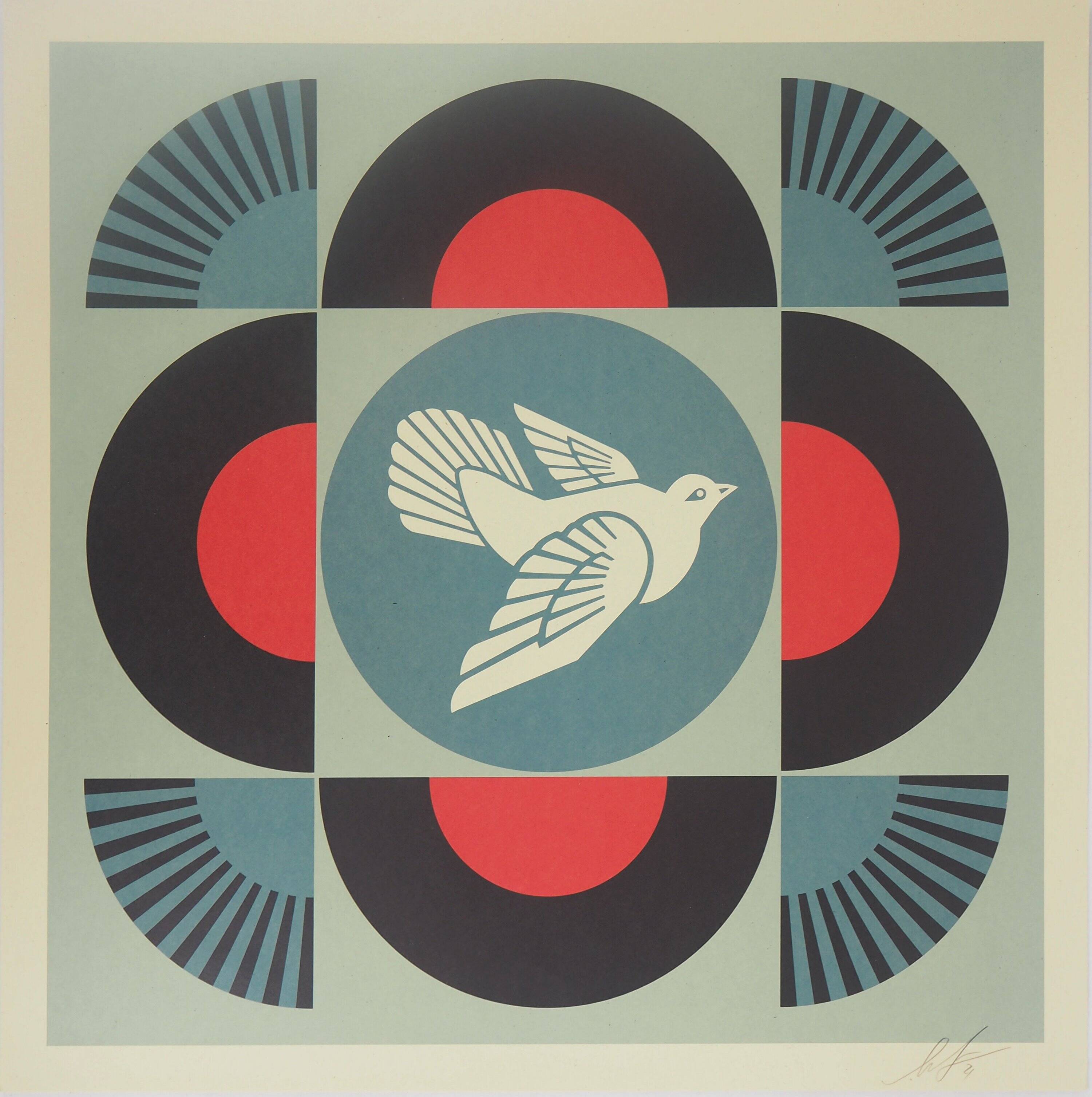 Shepard Fairey (Obey Giant): Geometric Dove Black - Signed Lithograph