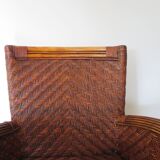 Woven rattan armchair, 1980s