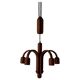 Suspended Sputnik counterweight lamp with 5 arms in teak by Domus, 1970s, Italy.