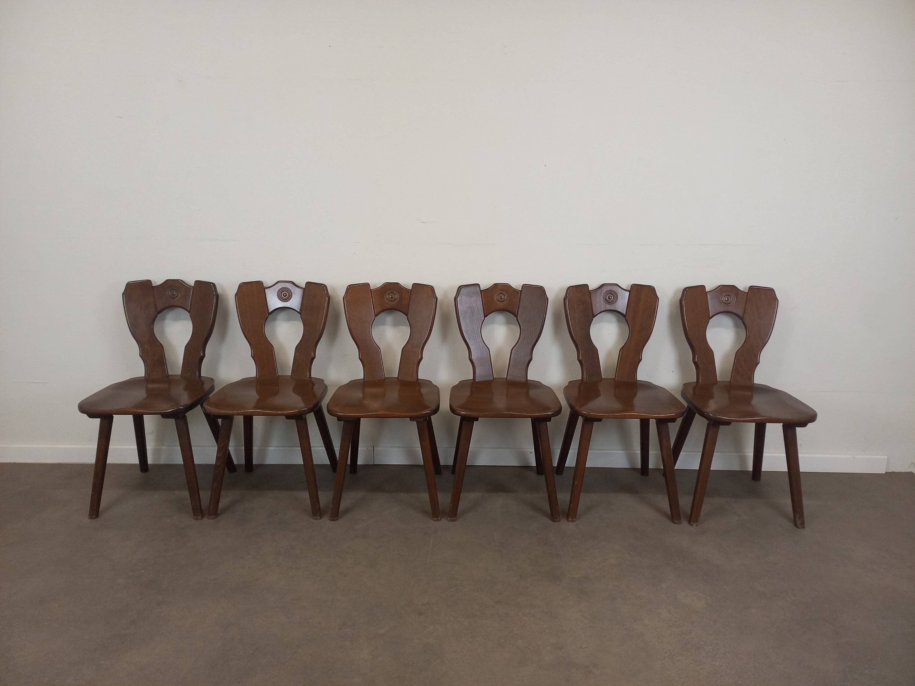 Set of 6 brutalist bistro chairs