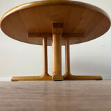 Scandinavian round coffee table in elm – Dyrlund, Denmark