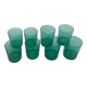 8 glasses in green glass with whisky, aperitif or water vintage 1970
