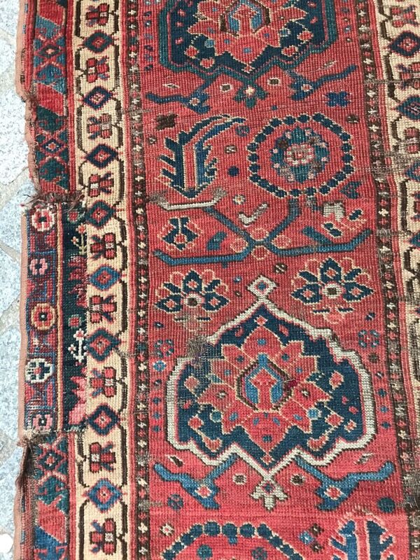 Tapis ancien Beshir afghan fait main 197x396 cm