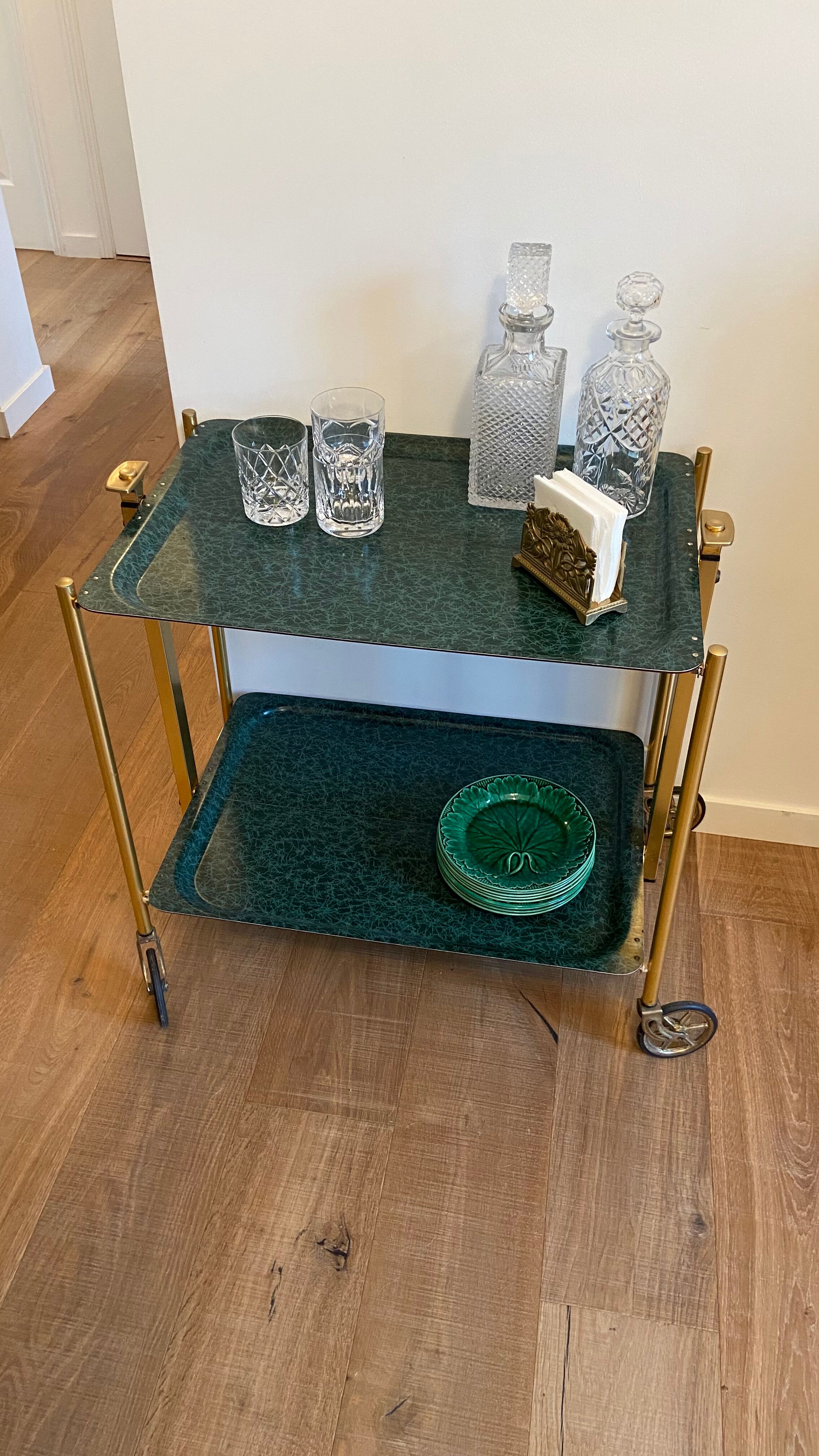 Serving rolling folding table Textable Vintage platforms