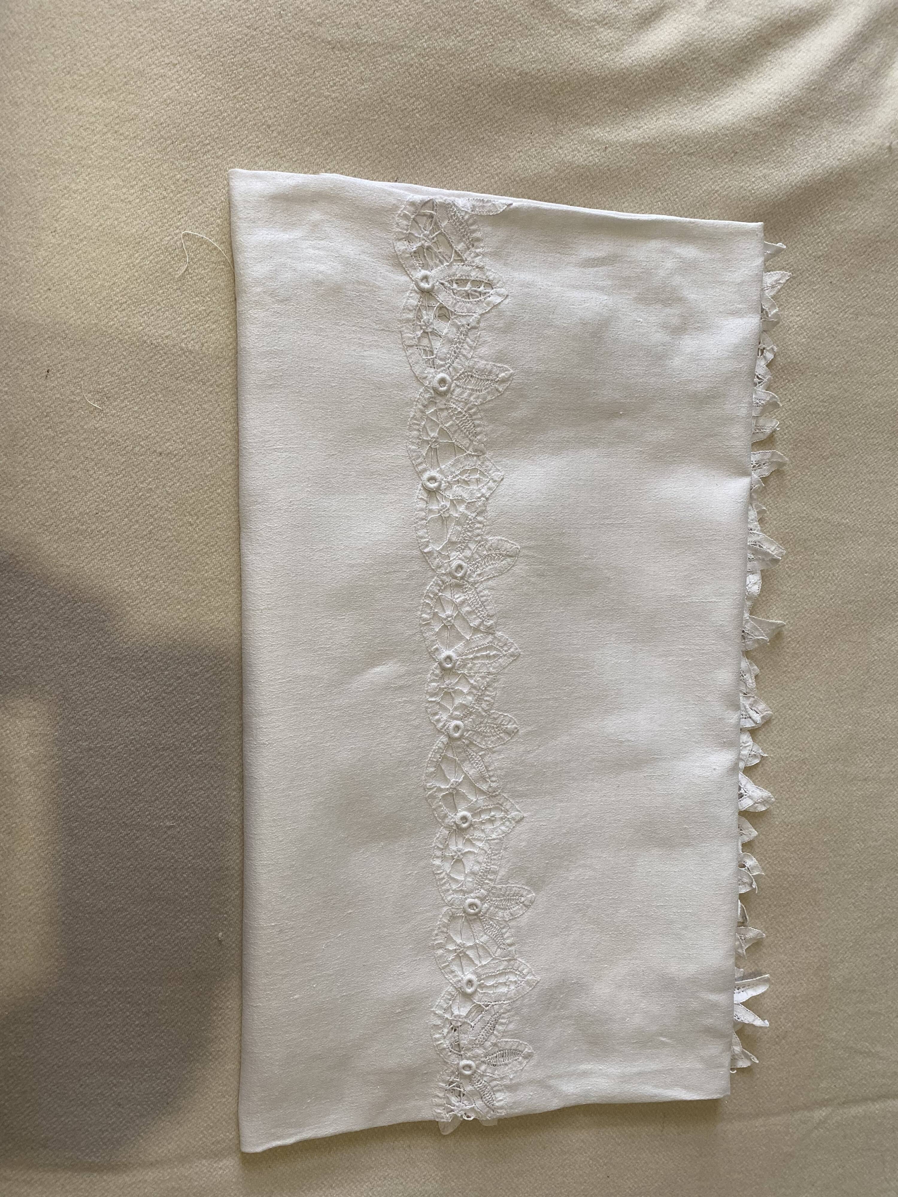 Linen tablecloth hand embroidery monogram an