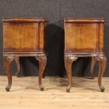 Paire de tables de chevet italiennes en bois, années 50