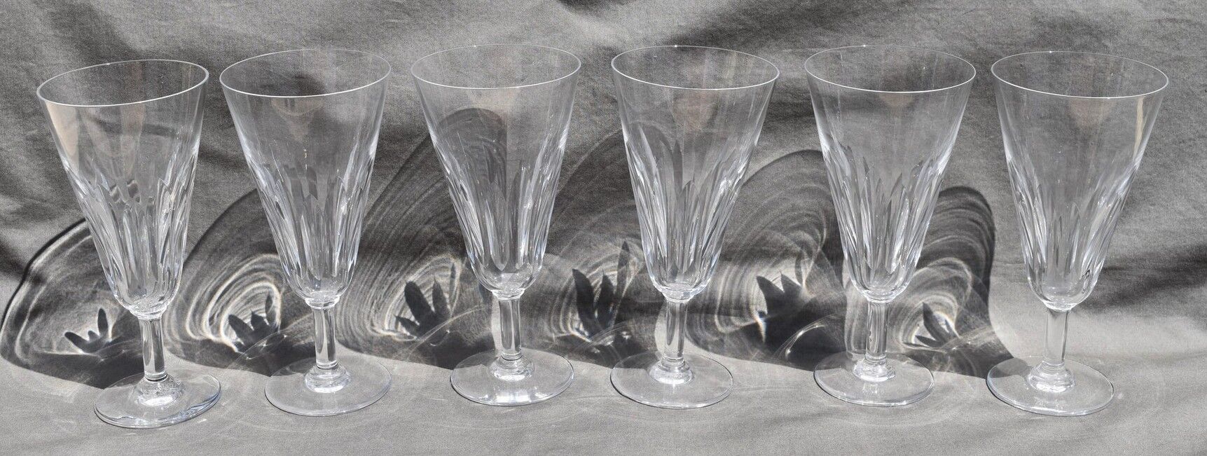 6 laccarat crystal champagne flutes model Cassino stamped