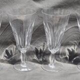 6 laccarat crystal champagne flutes model Cassino stamped