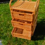 Vintage rattan chest of drawers