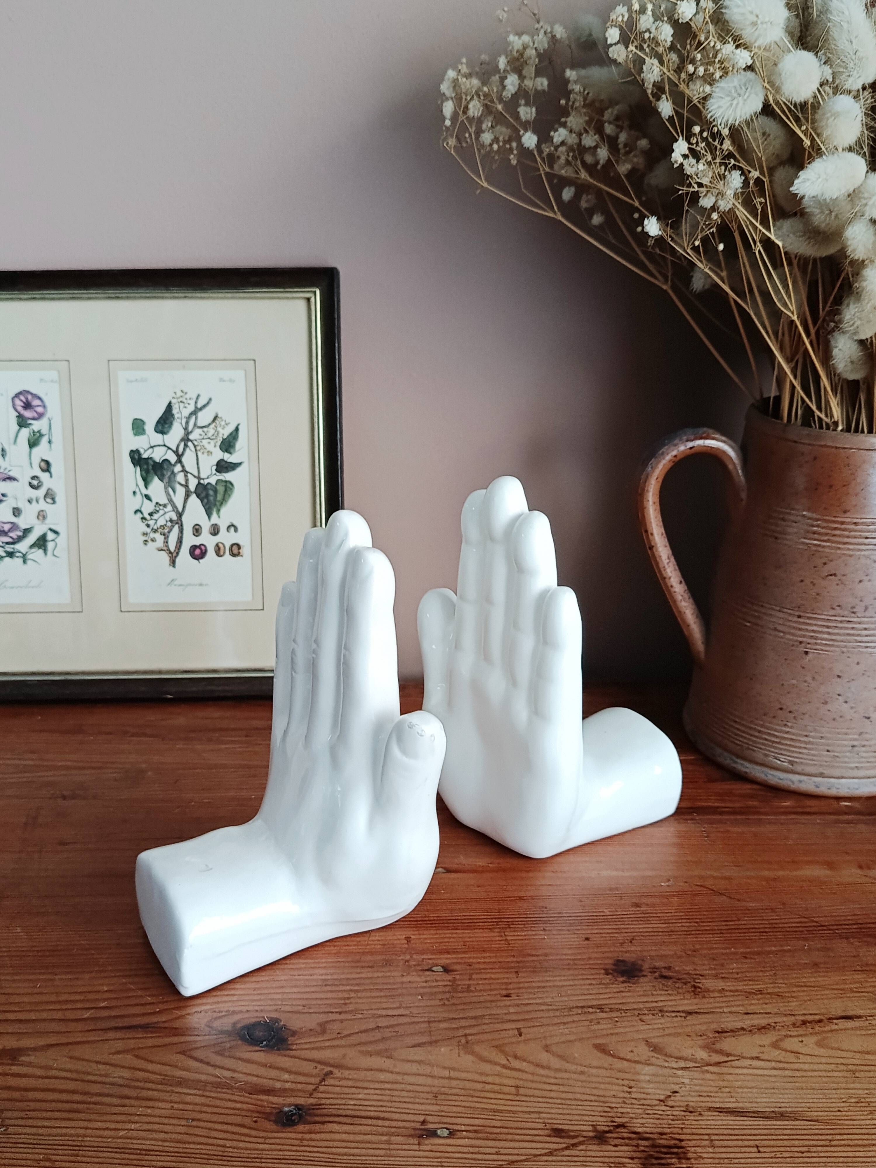 Ceramic hand bookends